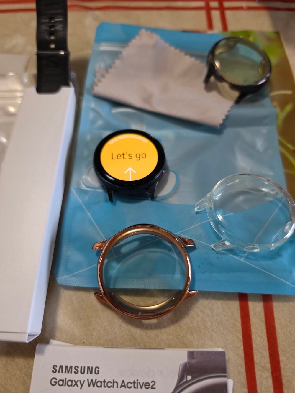 Samsung Galaxy Watch Active2 Rose Gold Case with Black Module and Clear Covers